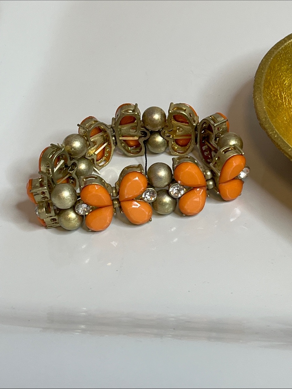 Orange Crystal Cluster Bracelet - Picture 5 of 5
